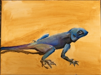 Art Club Lizard painting 
